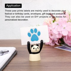 1000 Pcs Sticker Roll Dog Paw Print Design Semi Gloss Self Adhesive 2 Rolls