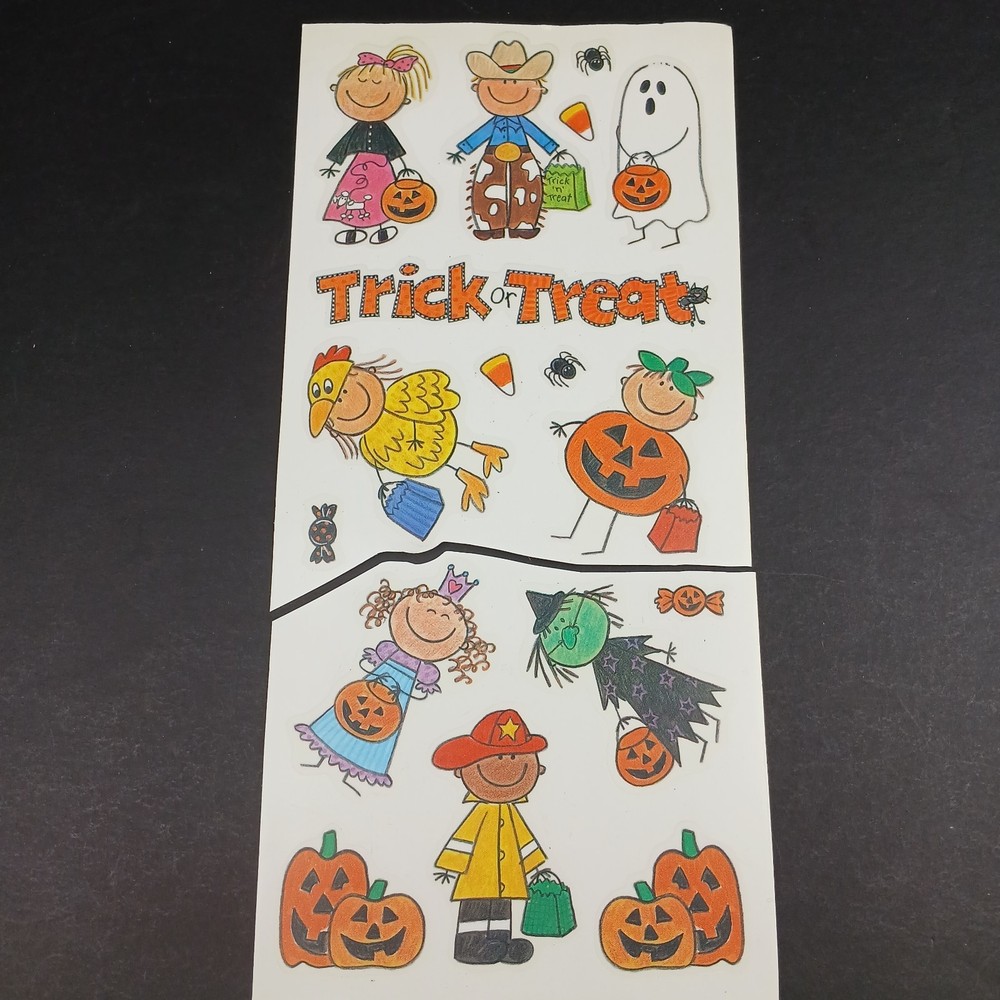 Vintage MAMBI Halloween Stickers Pumpkins Costumes 1999