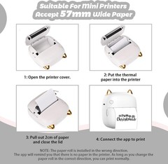 Mini Thermal Printer Sticker Paper 10 Rolls 57x25mm for Kids Instant Camera, …