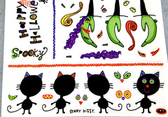 PSX Halloween Clear Stickers 2003 Frankenstein Witch Pumpkin NOS 6×12 SR6056