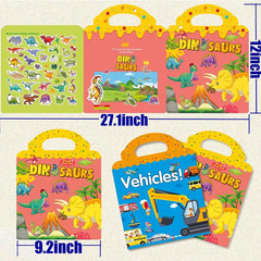 Reusable Sticker Book for Kids, 2 Sets Educational Learning Toys Travel Stickers