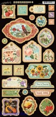 Graphic 45 Time To Flourish Chipboard #2 Deco Beautiful! High Quality 26 pcs