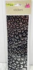 Black & Silver Animal Leopard Print Stickers 10″X4″ Lot of 5 Crafters Square