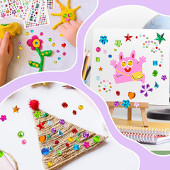 3330Pcs Gem Stickers,Rhinestone Jewel Stickers for Crafts Self Adhesive,Stick on