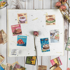 100 Pcs Scrapbooking Stickers,Food Stickers for Scrapbooking,Vintage Stamp Stick
