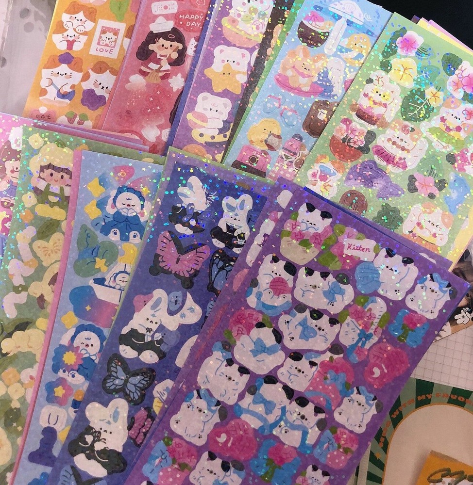 Korean deco cute stickers 5 Assorted Sheets toploader set grab bag pack kawaii
