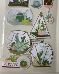 Sticko Stickers 20PC Succulent Terrarium 2020 Plants Scrapbook Planner 20PC New