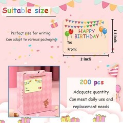 400pcs Bulk Birthday Gift Tag Stickers – Birthday Gift Wrapping Labels