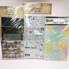 Tim Holtz Vellum Scenes Remnant Rubs & Dylusions Back Chat Lot of 3 New