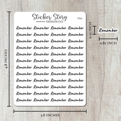 Remember Planner Stickers