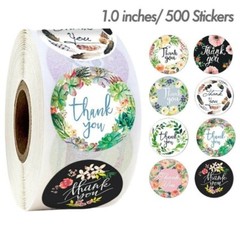 2000x 4 Rolls 1″ Floral Thank You Stickers Round Labels for Small Business Gift