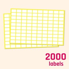 Small White Price Stickers 0.5 x 0.3 Inch 2000 Pack Adhesive Labels for Writing