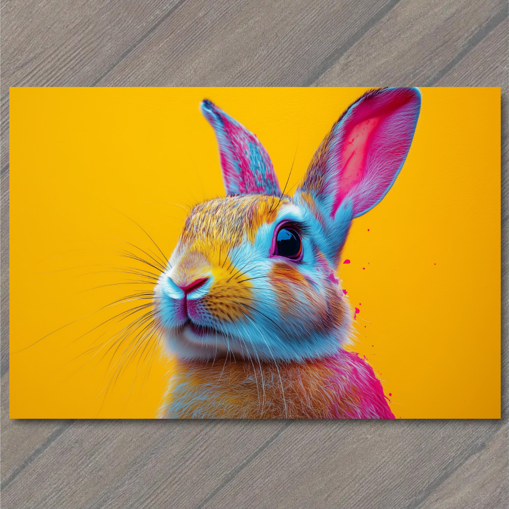 STICKER Bunny Rabbit Easter Color Explosion Whimsical Bright Pop Art Neon Fun
