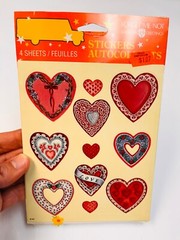 Vintage American Greetings Heart Stickers Sealed Package w/ 4 Sheets BIN 74