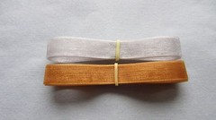 2 – 3/8″ ORGANZA RIBBONS – SILVER/GOLD – 1 YARD @