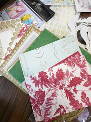 Scrap Book Album Misc Lot 3D Flower Stickers Paper Frames Card Stock Journaling