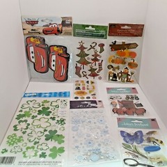 Multi-Theme Scrapbooking Stickers Lot of 38 packs | X-Mas | Winter Fall | MH