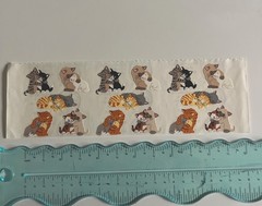 3 Squares Vintage Sandylion Stickers Playful Cats Kittens Sleeping