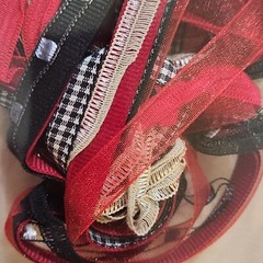 NEW Cardmaker’s Classic Ribbon Red Black 288″ Total, 8 Styles -B