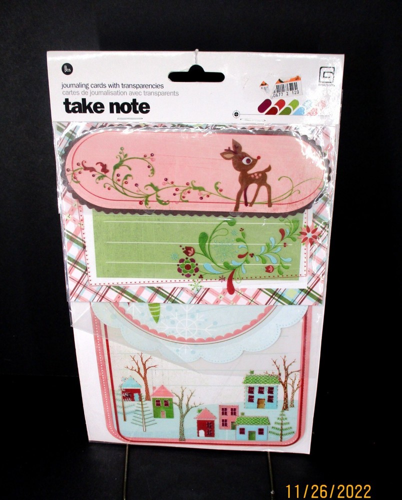 Basic Grey Aspen Frost Take Note Journaling Cards W/ Transparencies New 2009
