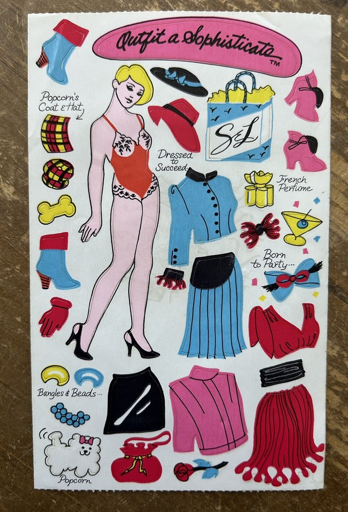 Vintage SANDYLION Outfit A Sophisticate Activity Stickers Sheet HTF