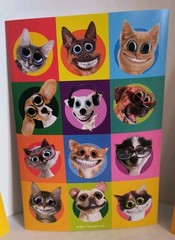 Twisted Whiskers 36 Stickers – 3 Sheets BIG EYES & SMILING Cat & Dogs NEW! Free