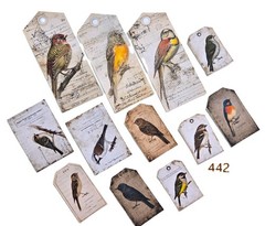 Vintage Bird Tags and Cards – Set of 13 – 442