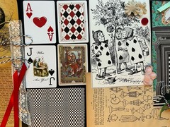 Alice in Wonderland Ephemera Lot Book Pages Playing Cards Some VTG 130 pieces
