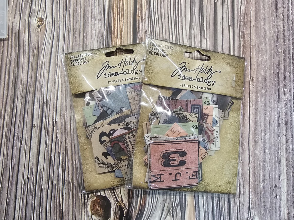 Lot of 2 Idea-Ology TIM HOLTZ Collage Tiles New TH94217