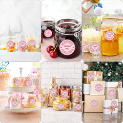 500 Pcs Thank You Stickers for Small Business Pink Cute, 2 Inches Self-Adhesive
