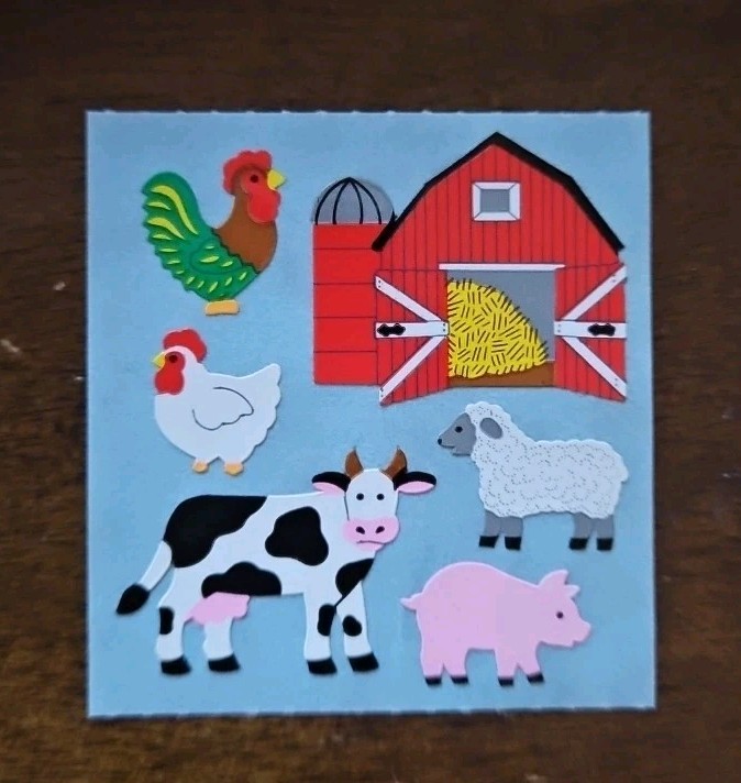 Vintage Sandylion Kromekote Farm Animal stickers, Sandylion farm stickers