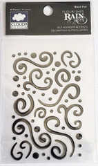 Cloud9 Design Rain Dots BLACK FOIL FLOURISHES Epoxy Self-Adhesive Accents, 49pcs