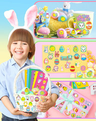 1260 PCS Easter Stickers for Kids, 100 Sheets Egg Decorating Fillers Bunny Stick