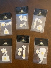 Paper Studio La Petites Wooden Sticker Embellishments Lot Of 6 Fashion Girlie