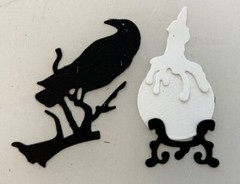 Halloween Die Cuts * Spooky Halloween Scene Setter * Three Sets * B&W Cardstock