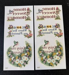 Plaid FolkArt Rub On Transfers 2001 Farmhouse Floral Sunflower Lot