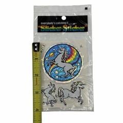 Sticker-Sticker Unicorn Prism Holo Rainbow Foil Decal Sheet Vintage 80s New