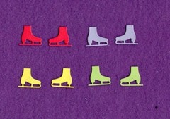 ICE SKATES # 2 die cuts scrapbook cards