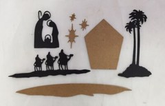 Christmas Die Cuts * Nativity Scene * 6 Sets * Kraft and Black Cardstock