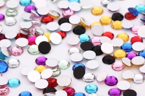 CraftbuddyUS 1000pcs 5mm Mixed Color Diamante Flat Back Rhinestone Gems, DIY