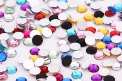 CraftbuddyUS 1000pcs 5mm Mixed Color Diamante Flat Back Rhinestone Gems, DIY