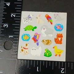 Vintage SandyLion Stickers Pets Dog Cat Fish Frog Rabbit Turtle Parrot 1 Module