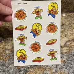 Vintage TREND Stinky Stickers full sheet 12 scratch sniff smell T-173 PIZZA