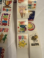 Vintage School Stickers Rolls Perfect Print Reward Teacher 600+ With Dispenser