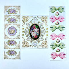 🌹Vintage 90s VICTORIAN STICKERS LOT Mrs John Grossmans gifted line flowers rose