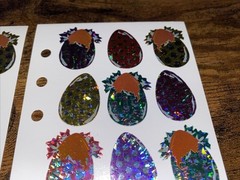 Stickopotamus Scrapbook Stickers Colorful Foil Chocolate Easter Egg New 2 Sheets