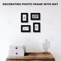 Photo Mat White Core Bevel Edge Fits 2.5×4.5 Openings 4×6 Inch Black 10 PCS