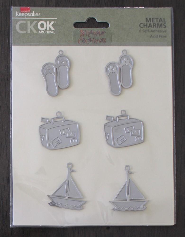 New 3D Emellishments travel beach sailboat adhesive scrapbook sticker charms