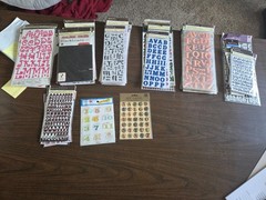 Lot of 54 Pkgs Alphabet/Number 3D Foam Glittery Shiny Cardstock Stickers NEW