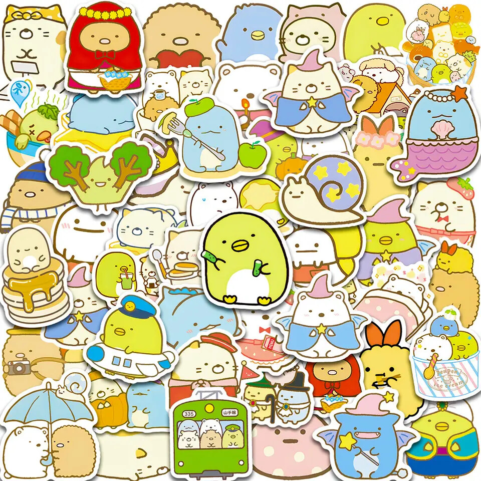 Sumikko Gurashi Stickers Sanrio Cute Kawaii Laptop 10/25/50 pcs – No Duplicates
